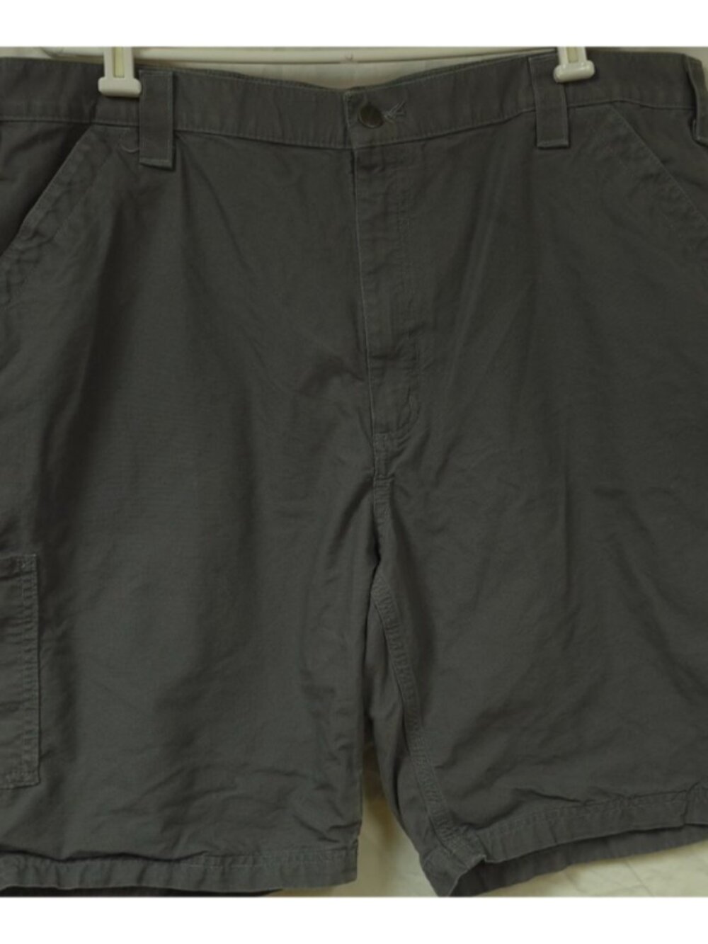Carhartt B147 FAT Mens 42x10 Gray Original Fit Cargo Utility Work Canvas Shorts